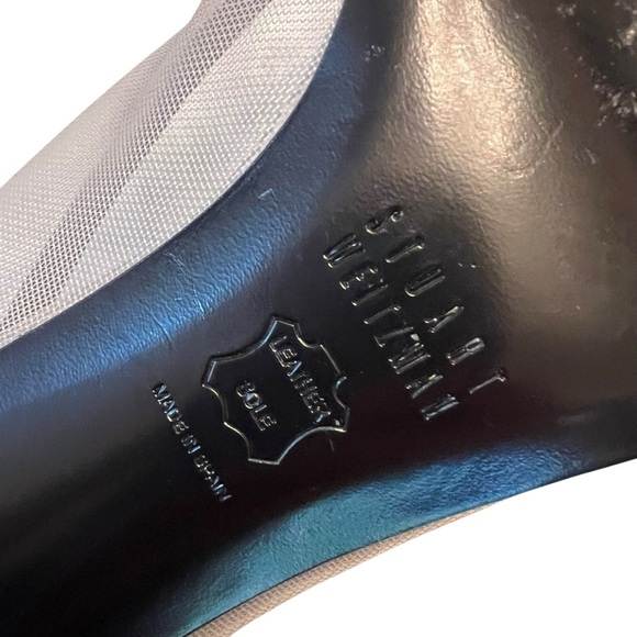 STUART WEITZMAN Pumps Heels Mesh Sheer Peep-Toe Gold Size 9 Bridal Formal - Picture 10 of 11